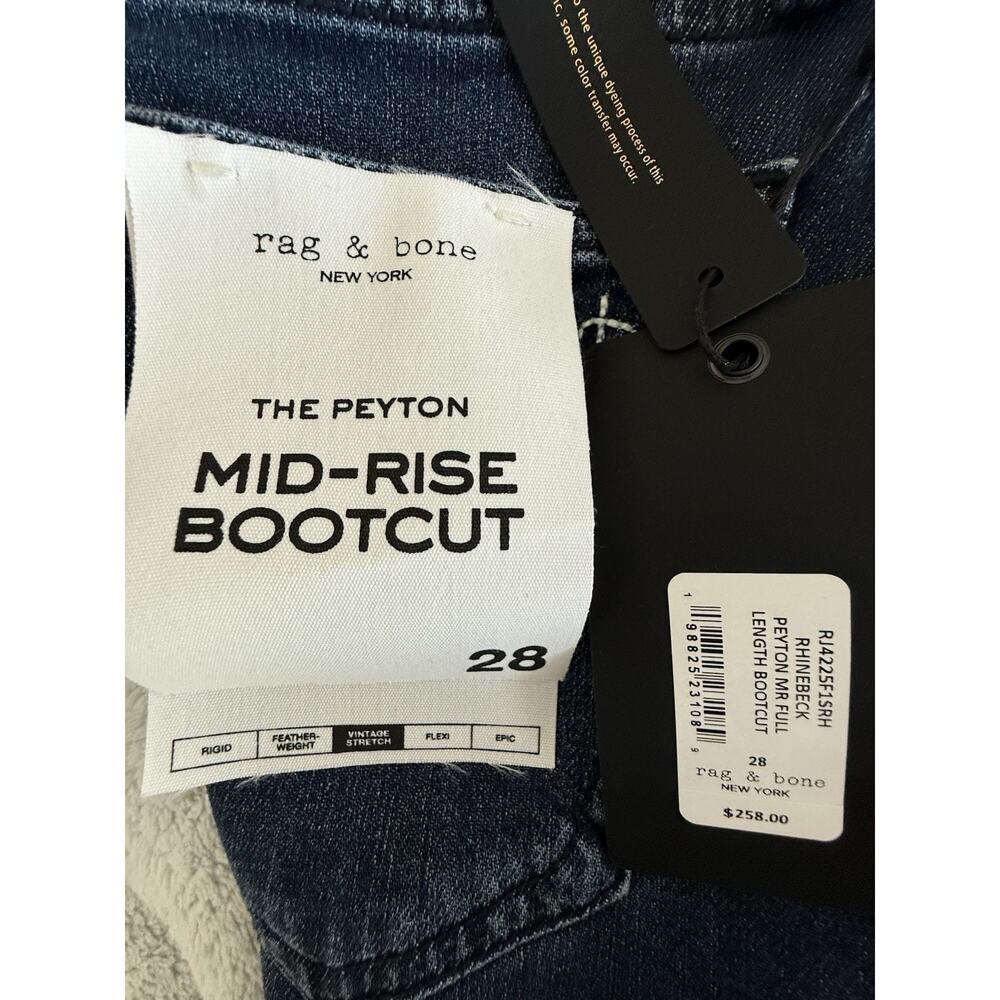 Rag & Bone Peyton Mid-Rise Bootcut Jeans Blue Denim Full Length Size 28 NEW - Picture 7 of 9